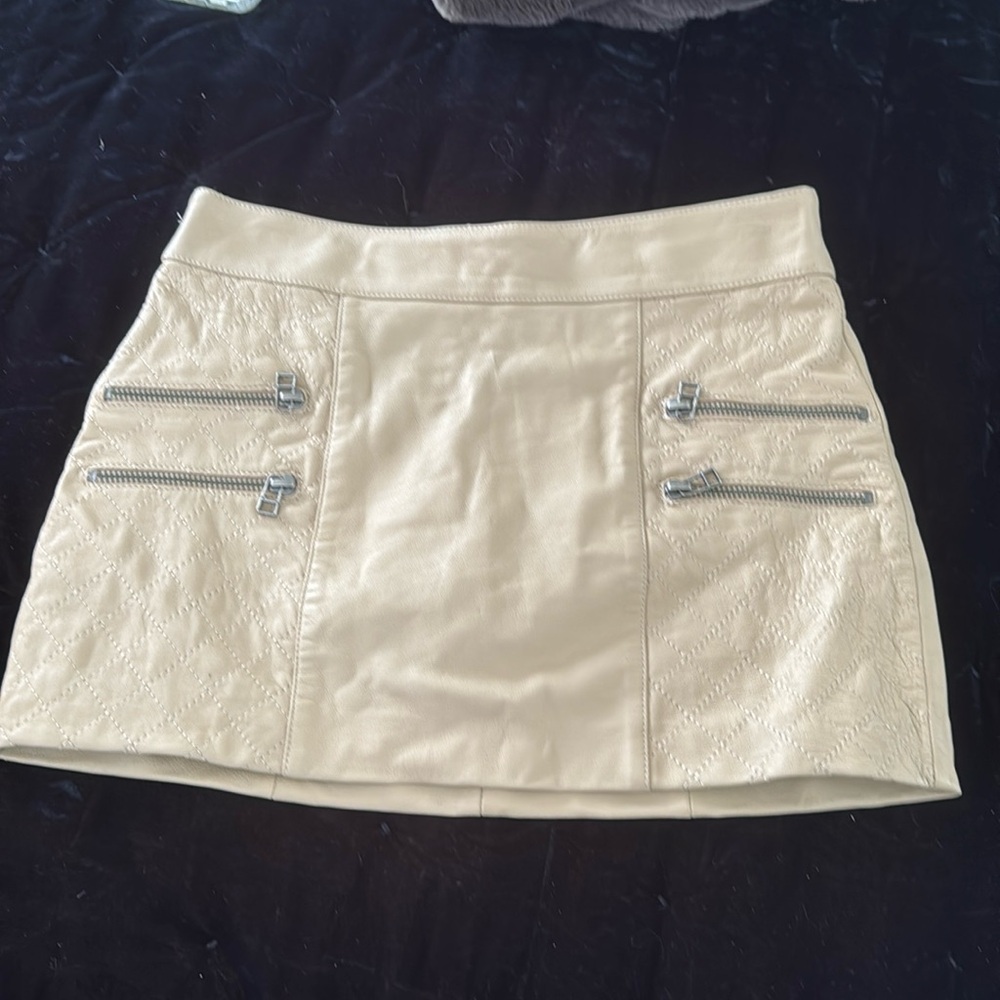 Leather mini skirt